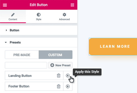 custom reusable elementor widget styles wunderwp